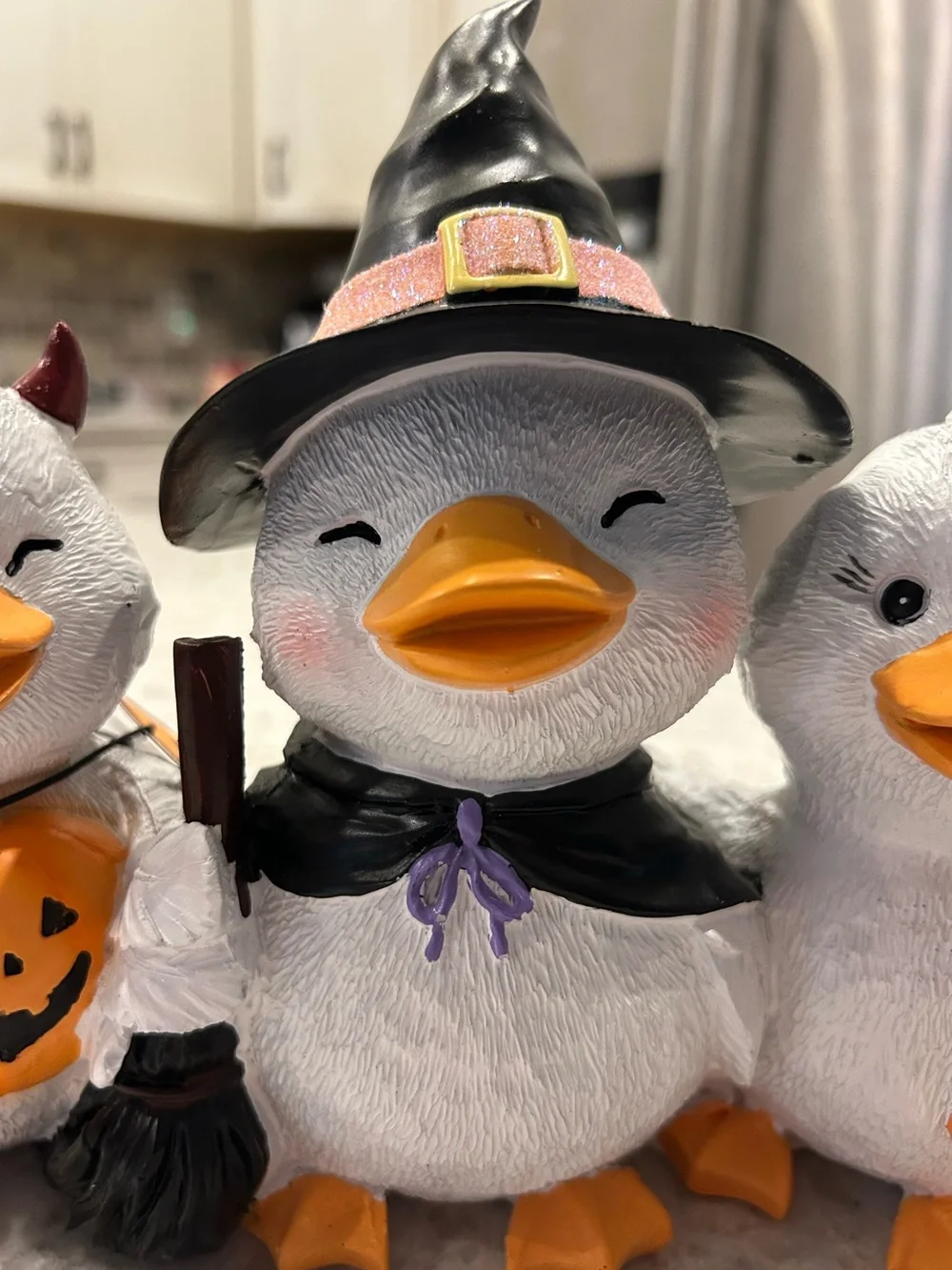 “New” Ghoulish Halloween Duck Trio -Devil/Witch/Bat
